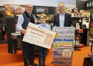Famose Spende aus Flammkuchenverkauf durch Hymer-Zentrum B1 Dhonau GmbH